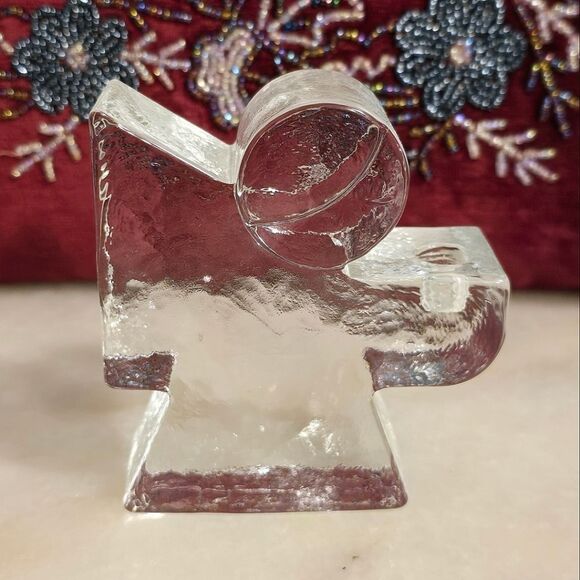 Vintage Wiesenthal hutte MCM German Clear Glass Angel Christmas Candle Holder - Picture 2 of 8